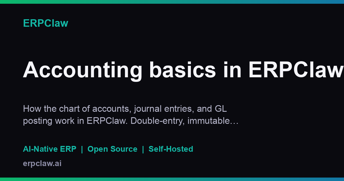 Accounting basics in ERPClaw | ERPClaw Docs
